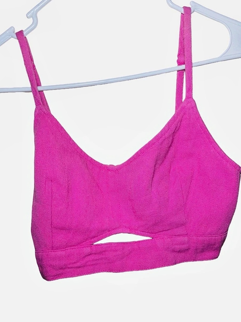 House of Harlow 1960 Hot Pink Ribbed Cutout Crop Top US 6